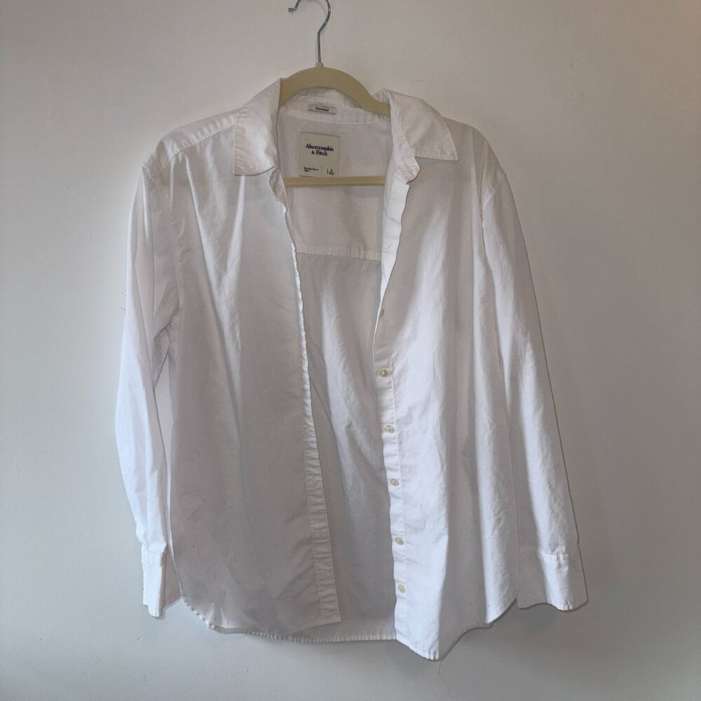 Abercrombie & Fitch Women's Oversized White Button Up
